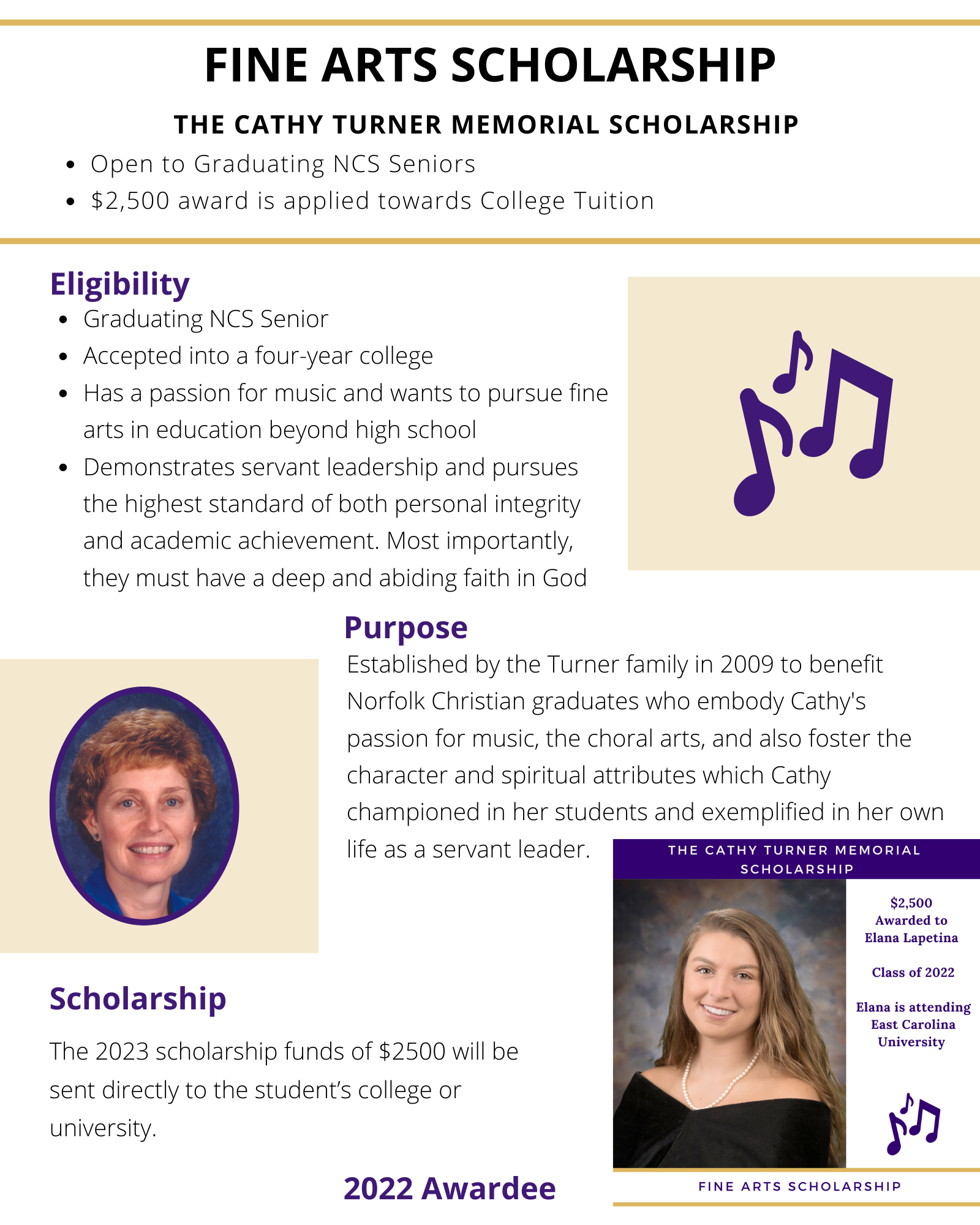 Cathy Turner Scholarship Info