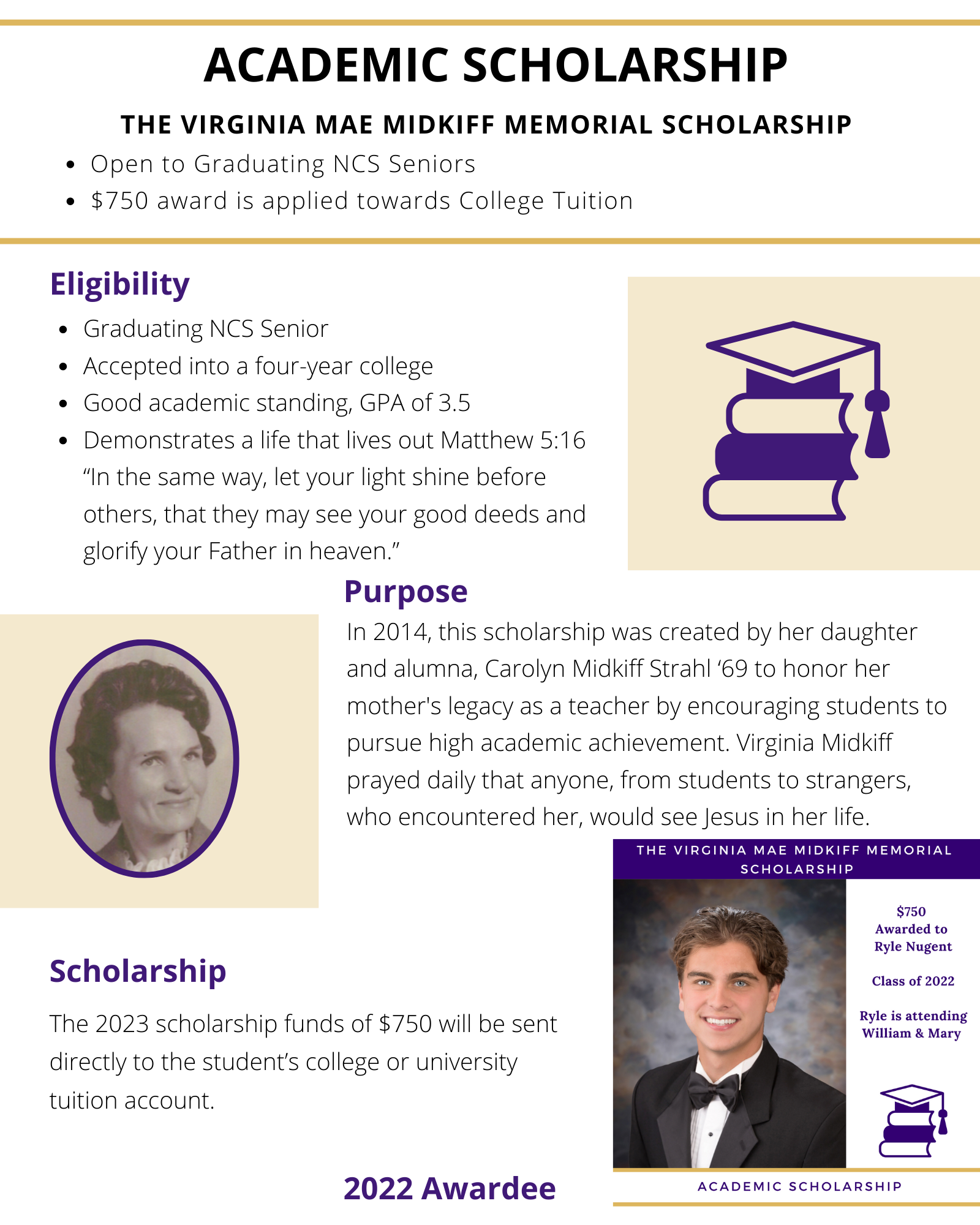 Virginia Mae Midkiff Scholarship Information