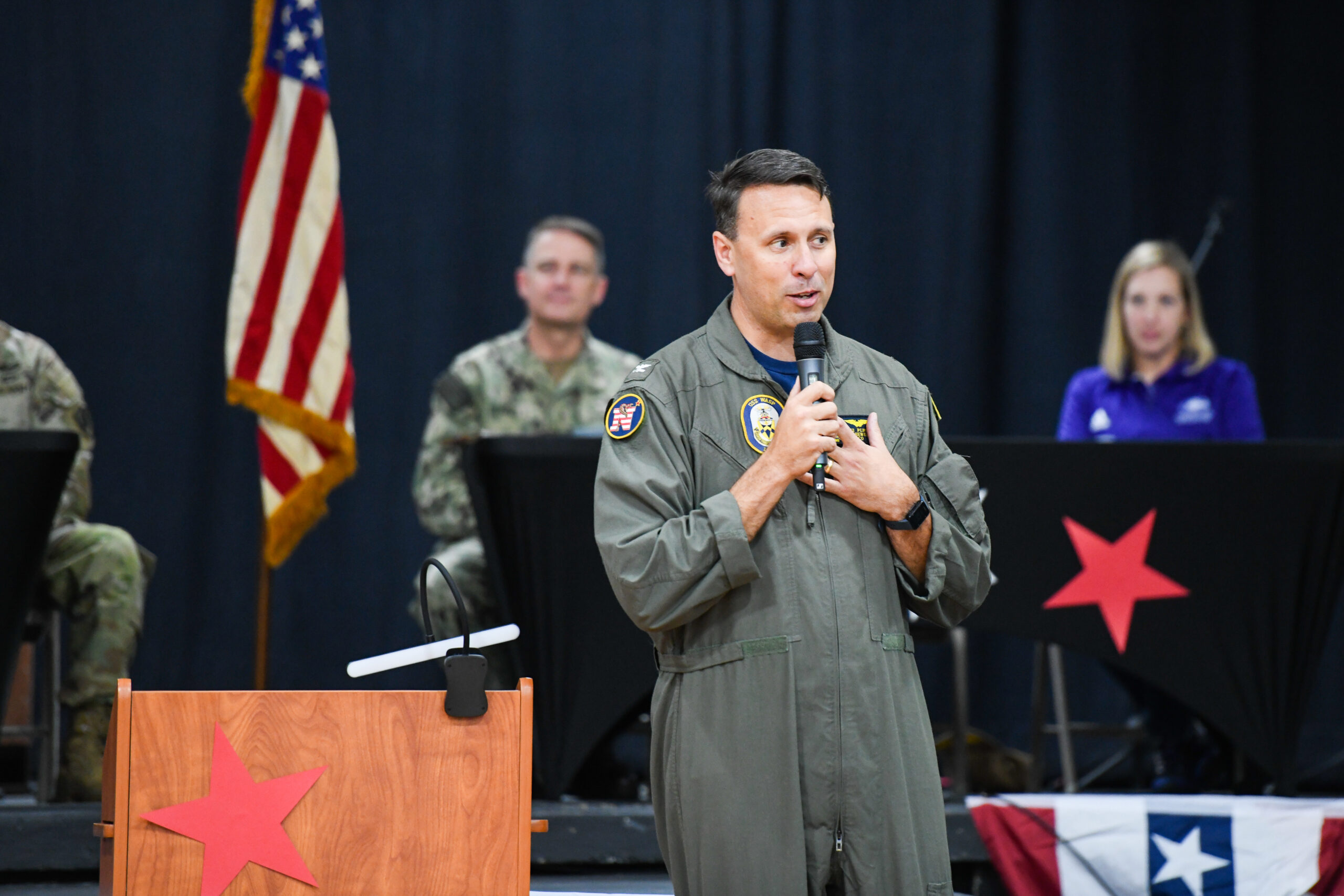 Serviceman in Classroom